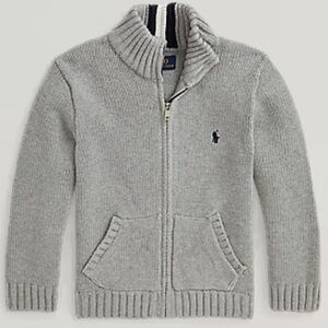 Polo by Ralph Lauren 100% Cotton Full-Zip Sweater with front pockets EUC